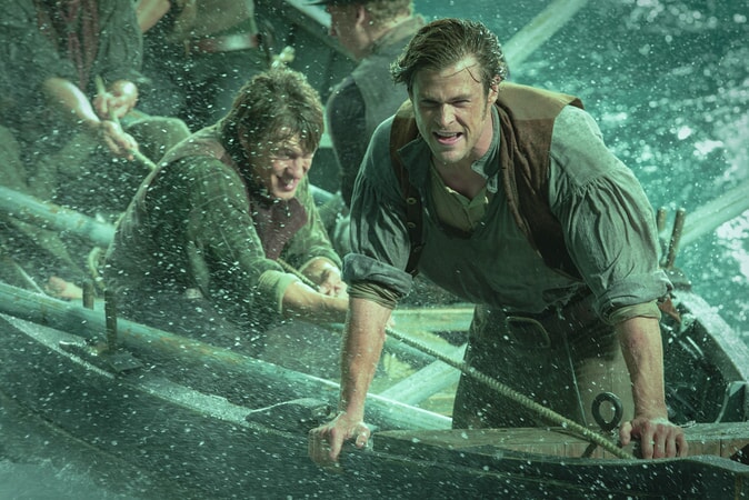 SAM KEELEY as Ramsdell and CHRIS HEMSWORTH as Owen Chase in Warner Bros. Pictures' and Village Roadshow Pictures' action adventure "IN THE HEART OF THE SEA," distributed worldwide by Warner Bros. Pictures and in select territories by Village Roadshow Pictures.