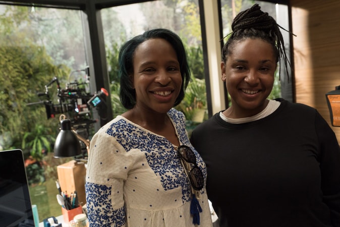 Author NICOLA YOON and director STELLA MEGHIE on the set of the Warner Bros. Pictures and Metro-Goldwyn-Mayer Pictures romantic drama "EVERYTHING, EVERYTHING," a Warner Bros. Pictures release.