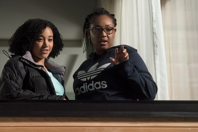 AMANDLA STENBERG and director STELLA MEGHIE on the set of the Warner Bros. Pictures and Metro-Goldwyn-Mayer Pictures romantic drama "EVERYTHING, EVERYTHING," a Warner Bros. Pictures release.