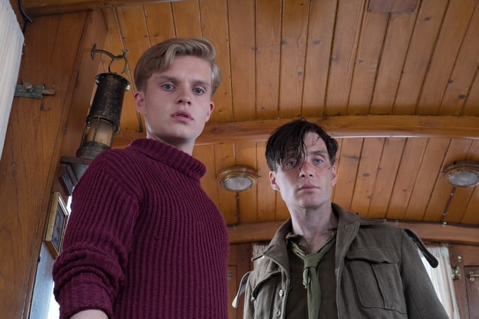 TOM GLYNN-CARNEY as Peter and CILLIAN MURPHY as Shivering Soldier in the Warner Bros. Pictures action thriller "DUNKIRK," a Warner Bros. Pictures release.