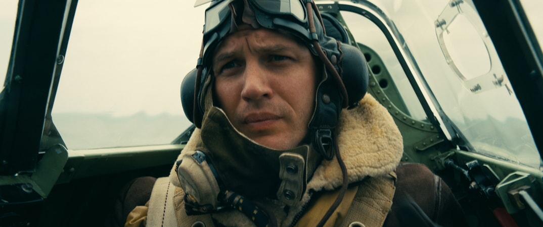 TOM HARDY as Farrier in the Warner Bros. Pictures action thriller "DUNKIRK," a Warner Bros. Pictures release.
