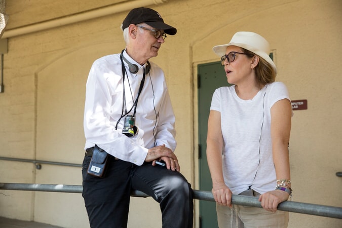 Director of photography CALEB DESCHANEL and director/producer DENIS DI NOVI on the set of Warner Bros. Pictures' dramatic thriller "UNFORGETTABLE," a Warner Bros. Pictures release.