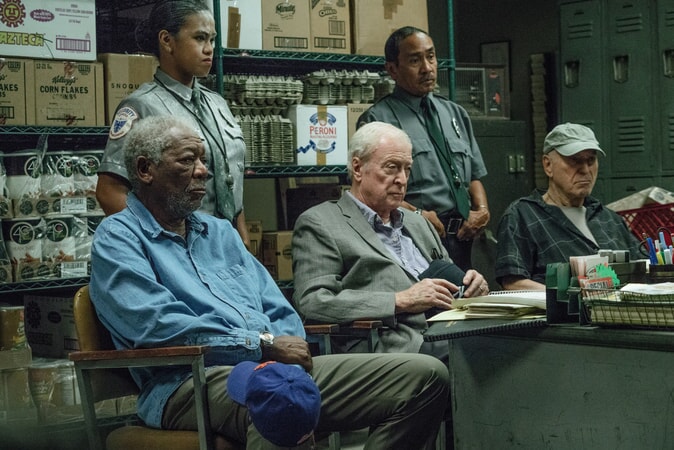 morgan freeman as willie davis, michael caine as joe harding and