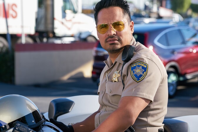 MICHAEL PEÑA as Ponch in Warner Bros. Pictures' action comedy "CHIPS," a Warner Bros. Pictures release.