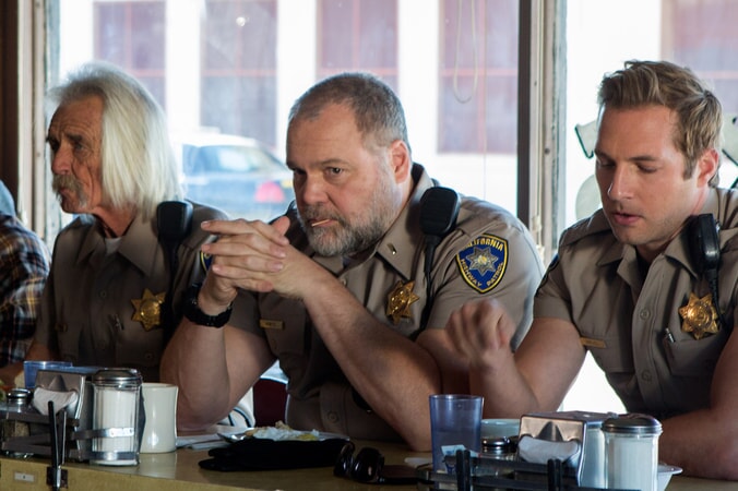VINCENT D'ONOFRIO as Ray Kurtz and RYAN HANSEN as Brian Grieves in Warner Bros. Pictures' action comedy "CHIPS," a Warner Bros. Pictures release.
