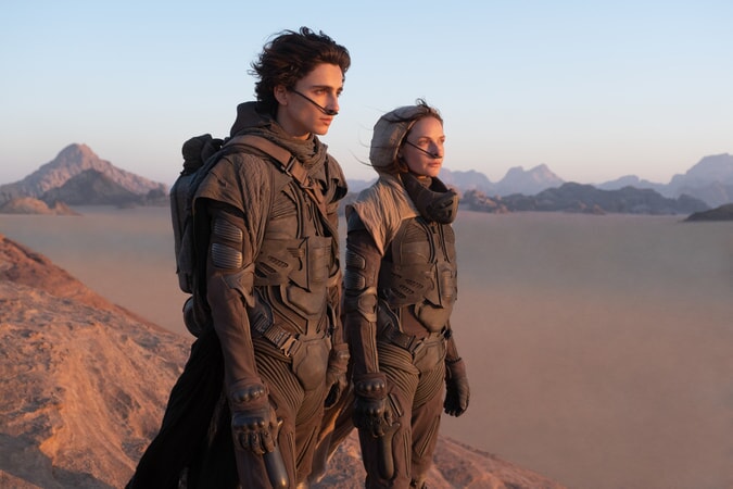 TIMOTHÉE CHALAMET as Paul Atreides and REBECCA FERGUSON as Lady Jessica Atreides in Warner Bros. Pictures and Legendary Pictures’ action adventure “DUNE.”