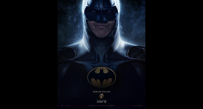 thumbnail image 2 of The Flash Movie Poster – Worlds Collide (Batman / Michael Keaton) – 24x36 Unframed Reproduction 2 of 5