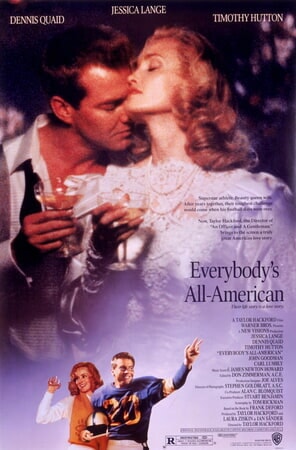 EVERYBODY'S ALL-AMERICAN 1988 Dennis popular Quaid, Jessica Lange, Carl Lumbly-One Sheet