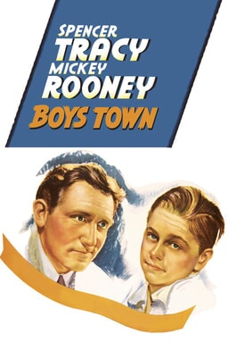 Boys Town - Spencer Tracy, Mickey Rooney, artistic drawings on white background