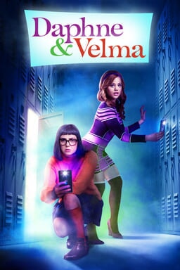 Daphne &amp; Velma - Sarah Jeffery as Daphne and Sarah Gilman as Velma holding cellphone light amidst lockers in the dark