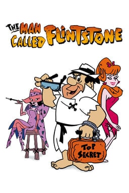 The Man Called Flintstone - Cast sitting with Flintstone holding top secret orange case and sunglass