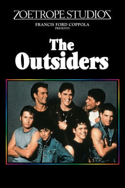  The Outsiders - Zoetrope Studios - Cast of boys around black background