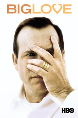 Big Love: Season 1 - Bill Paxton as Bill Henrickson covering his face, two rings on finger on white bg
