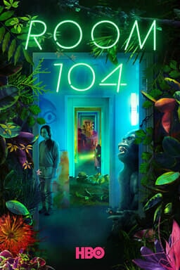 Room 104: Season 3 - Green foliage around hallway and a gorilla with green neon Room 104 sign