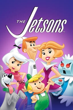The Jetsons: The Complete Series - The Jetsons smelling on purple background with dog and robot
