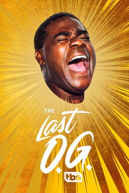The Last O.G.: Season 3 - Head of Tracy Morgan as Tray Barker yelling with a yellow vector bg