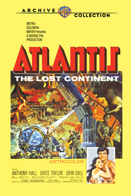Atlantis, The Lost Continent - Yellow background with red logo and middle picture of Atlantis drawin