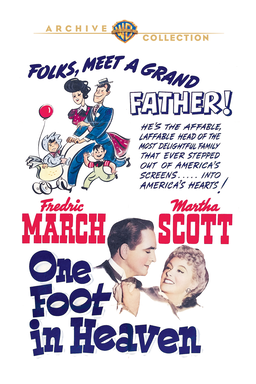 One Foot In Heaven (1941) - Fredric March, Marth Scott with a drawing and text on white bg