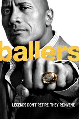 Ballers: Season 1 - Dwanye Johnson holding fist to camera with a big class ring