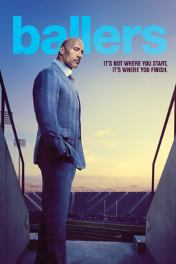 Ballers: Season 5 - Dwayne Johnson looking smug down at camera with hands in pockets of suit