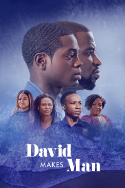 David Makes Man: Season 2 - Akili McDowell as David with other cast member below on blue hue bg