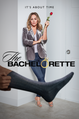 The Bachelorette: Season 16 - Clare Crawley in silver blazer holding rose and man sock feet in front