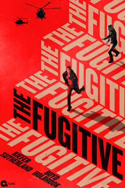 The Fugitive: Season 1 - Man running on "the Fugitive" ladder blacks from type and helicopter above