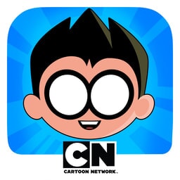 Teeny Titans - Teen Titans Go! - Robin head with blue background and CN Logo at the bottom
